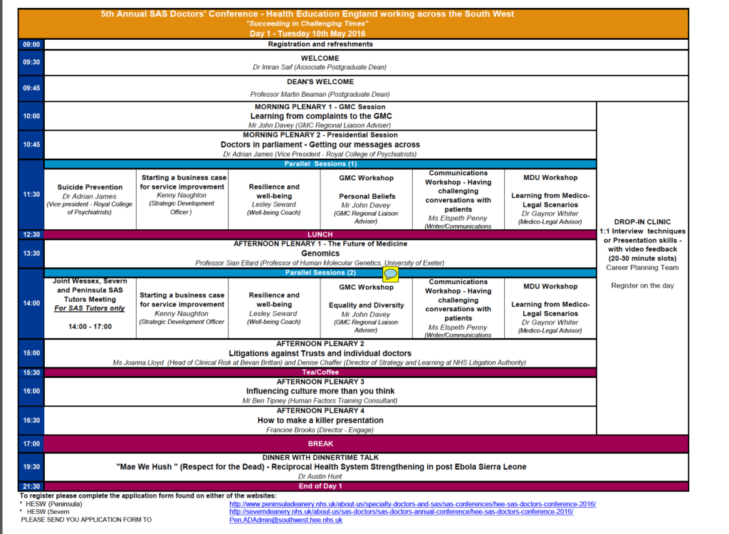 SAS conference programme